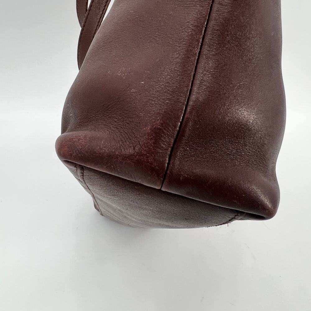 Pendleton Open Top Tote Bag Chocolate Brown Leather Laser Cut Wool Blanket Panel - Picture 11 of 13